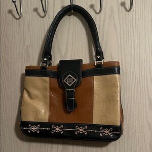 Tan and Black Shoulder Bag